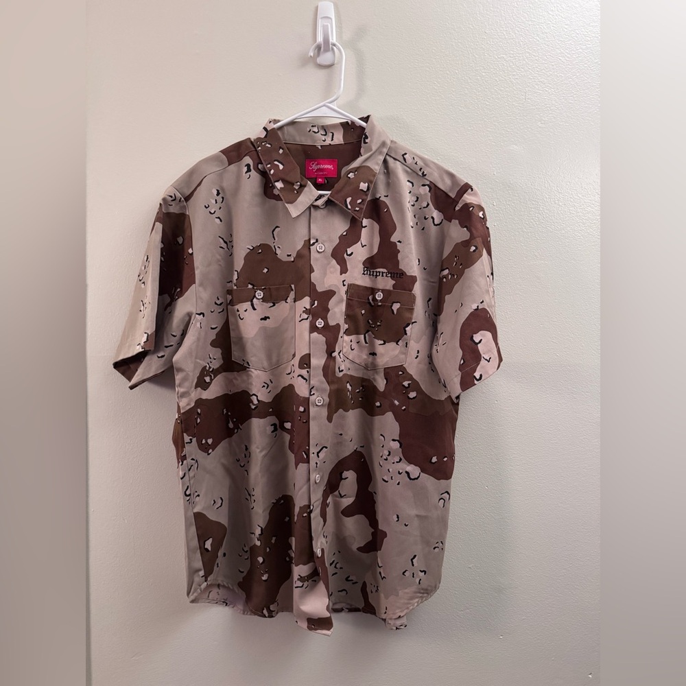 Supreme Men's Camouflage Shirt - Brown and Tan Size XL